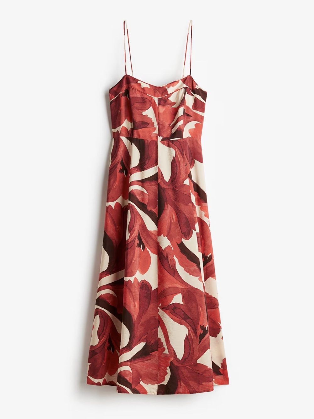 H&M Red and White Floral Maxi Dress